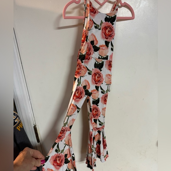 Bums & Roses Backless Rose Romper- Sold out - Picture 1 of 4